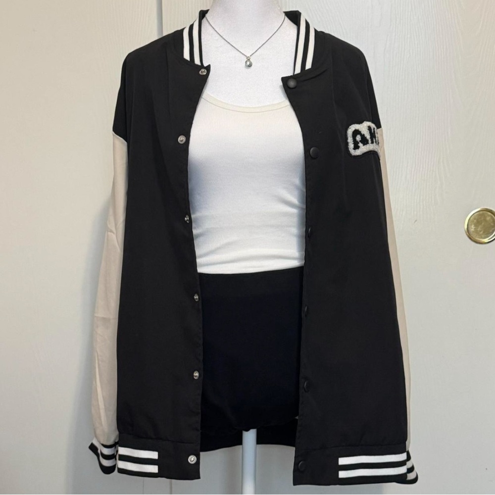 Black and Cream Varsity Jacket 🎞️